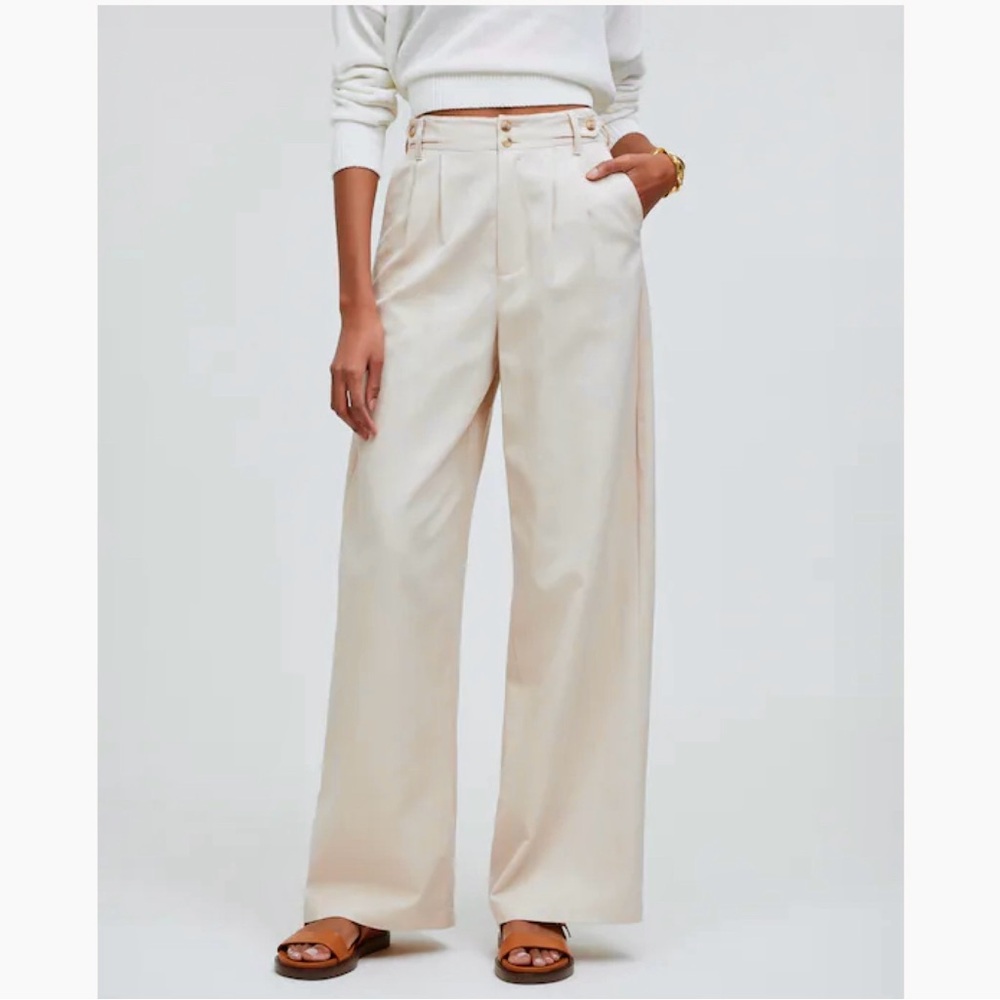 Madewell The Harlow Wide-Leg Pants In Harvest Moon Cream NWT Size 6